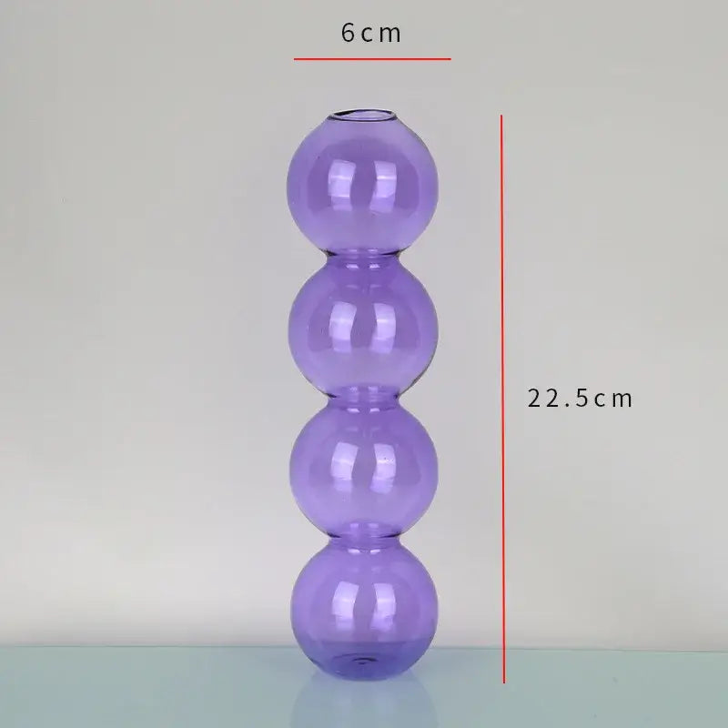 Modern colorful stacked glass vase set living room decor