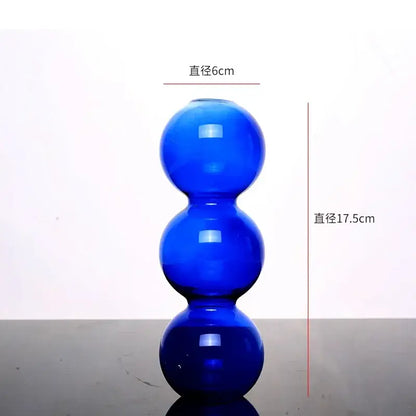 Modern colorful stacked glass vase set living room decor