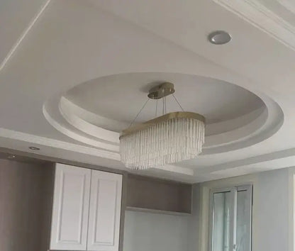 Modern gold luster crystal chandelier dining room pendant light