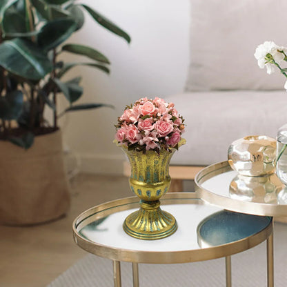 DecorBites™ Elegant Metal Flower Vase Candle Holders