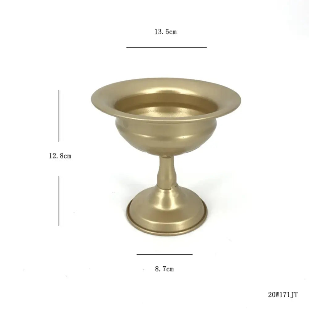 Ornate white & gold metal flower vase – dining room centerpiece
