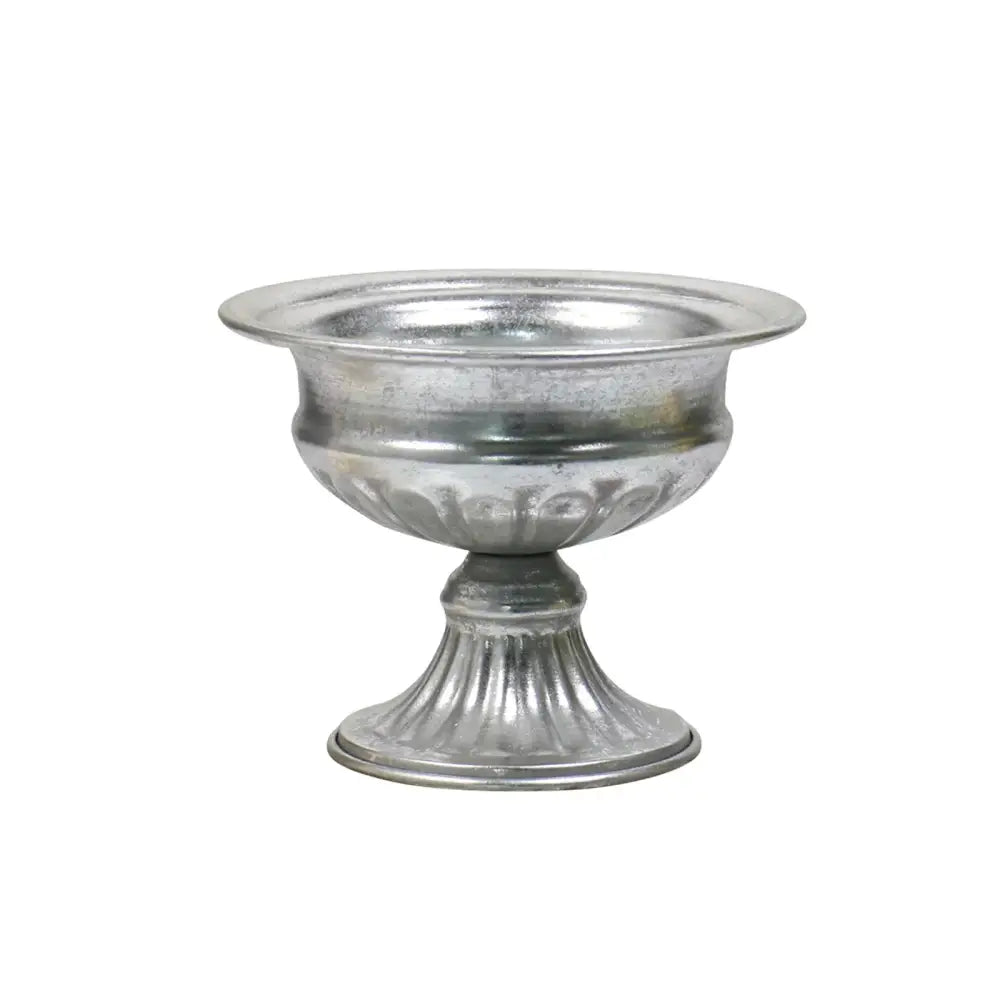 Ornate white & gold metal flower vase – dining room centerpiece