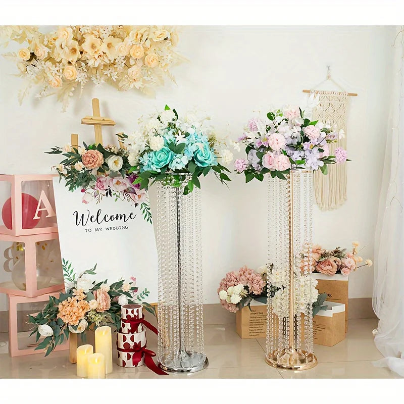 DecorBites™ Elegant Metal Vases for Wedding Decor