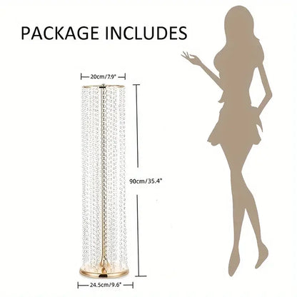 Elegant gold metal vases with crystals and roses wedding decor