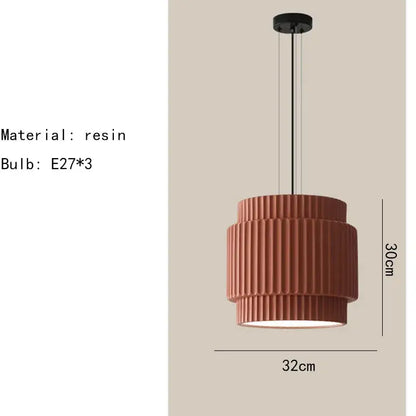 elegant resin sage green ribbed pendant light dining room