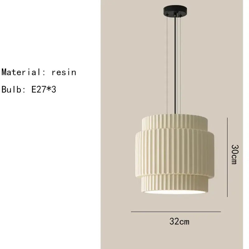 elegant resin sage green ribbed pendant light dining room
