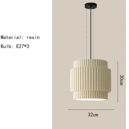 elegant resin sage green ribbed pendant light dining room