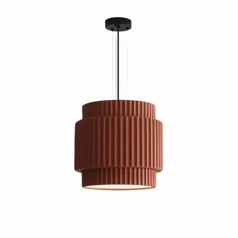 elegant resin sage green ribbed pendant light dining room