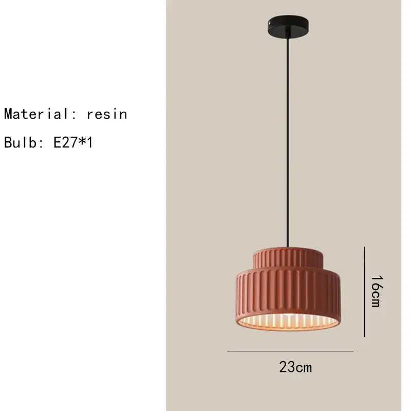 elegant resin sage green ribbed pendant light dining room