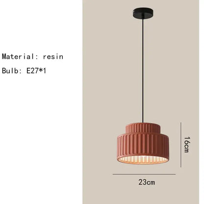elegant resin sage green ribbed pendant light dining room