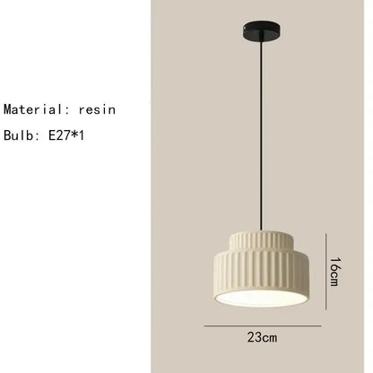 elegant resin sage green ribbed pendant light dining room