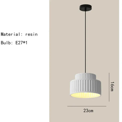 elegant resin sage green ribbed pendant light dining room