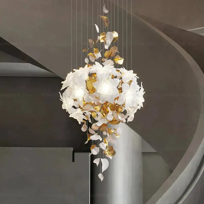 elegant villa white & gold chandelier living room light