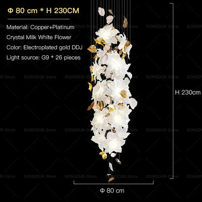 elegant villa white & gold chandelier living room light