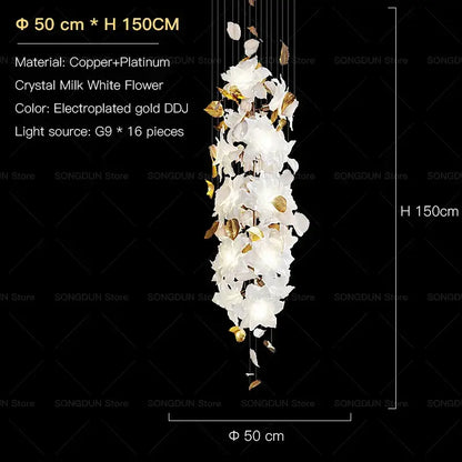 elegant villa white & gold chandelier living room light