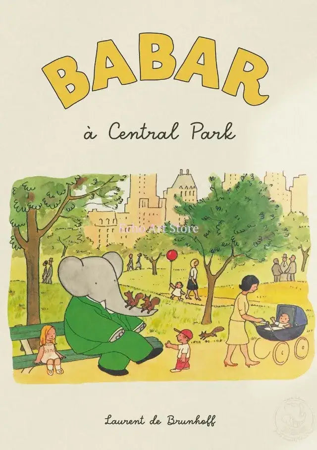 Vintage elephant in red car kids canvas wall art bedroom decor