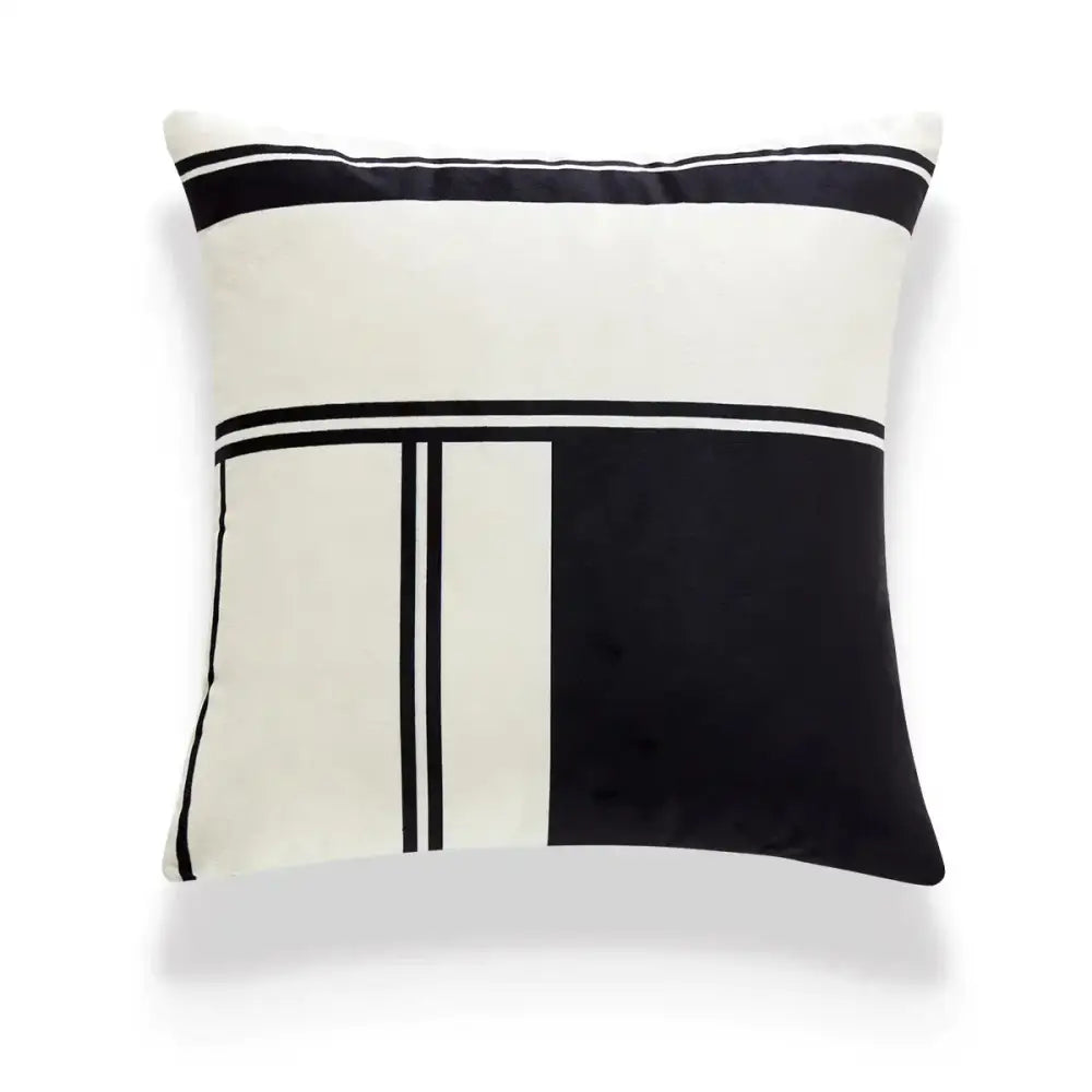 embroidered black & white cushion cover living room pillow
