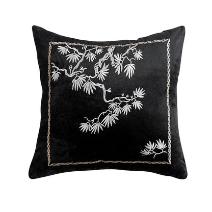 embroidered black & white cushion cover living room pillow