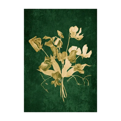 Emerald green lily botanical wall art – living room framed print