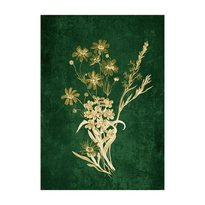 Emerald green lily botanical wall art – living room framed print