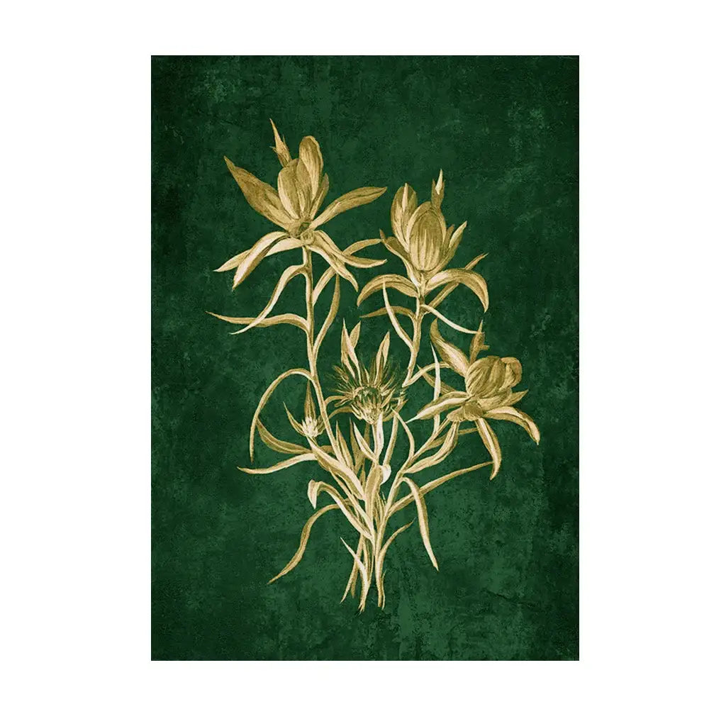 Emerald green lily botanical wall art – living room framed print