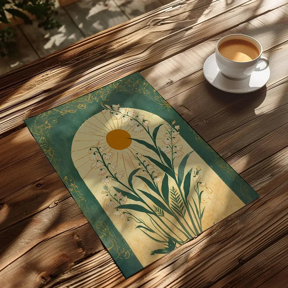 Emerald green lily botanical wall art – living room framed print