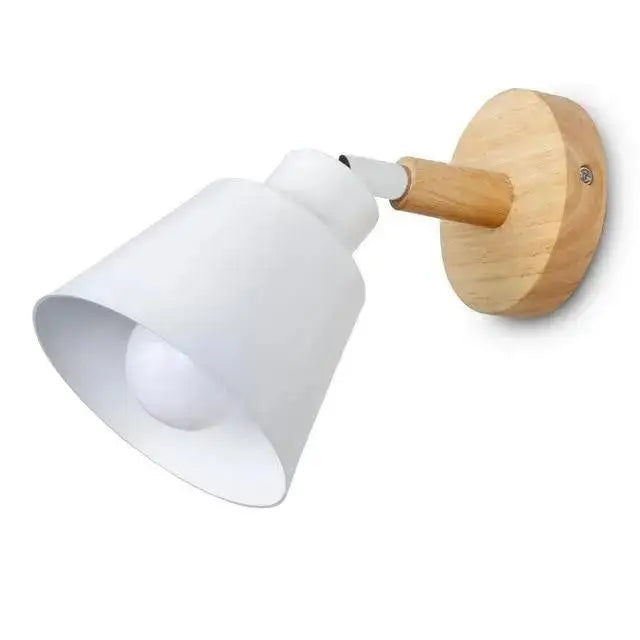 Modern black and wood eryka wall sconce bedroom conical lamp