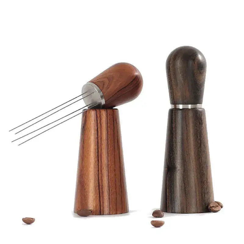espresso stirrer wood and metal kitchen distribution tool