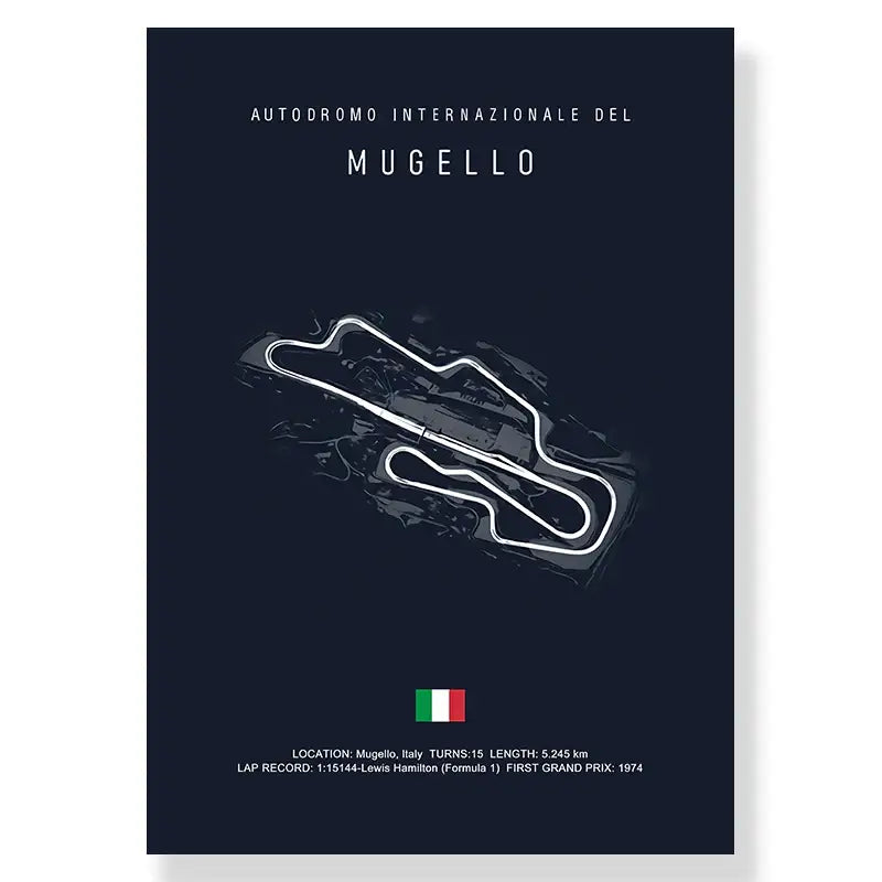 Minimalist dark blue & white salzburgring circuit canvas living room art