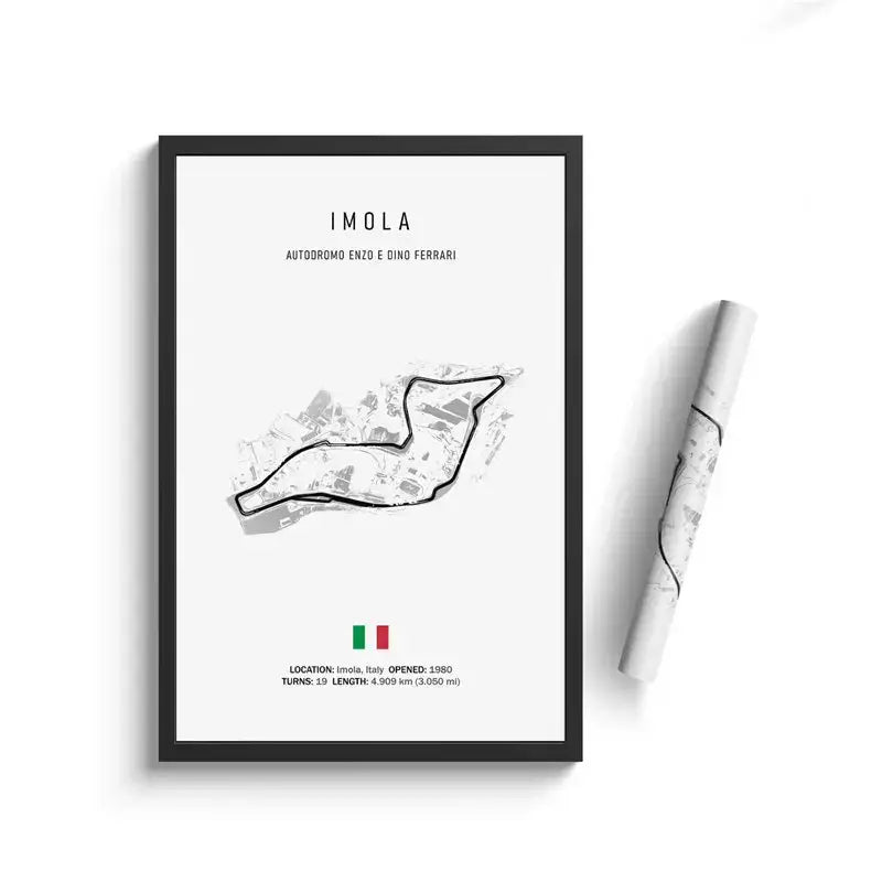 Minimalist black nürburgring circuit canvas wall art for living room