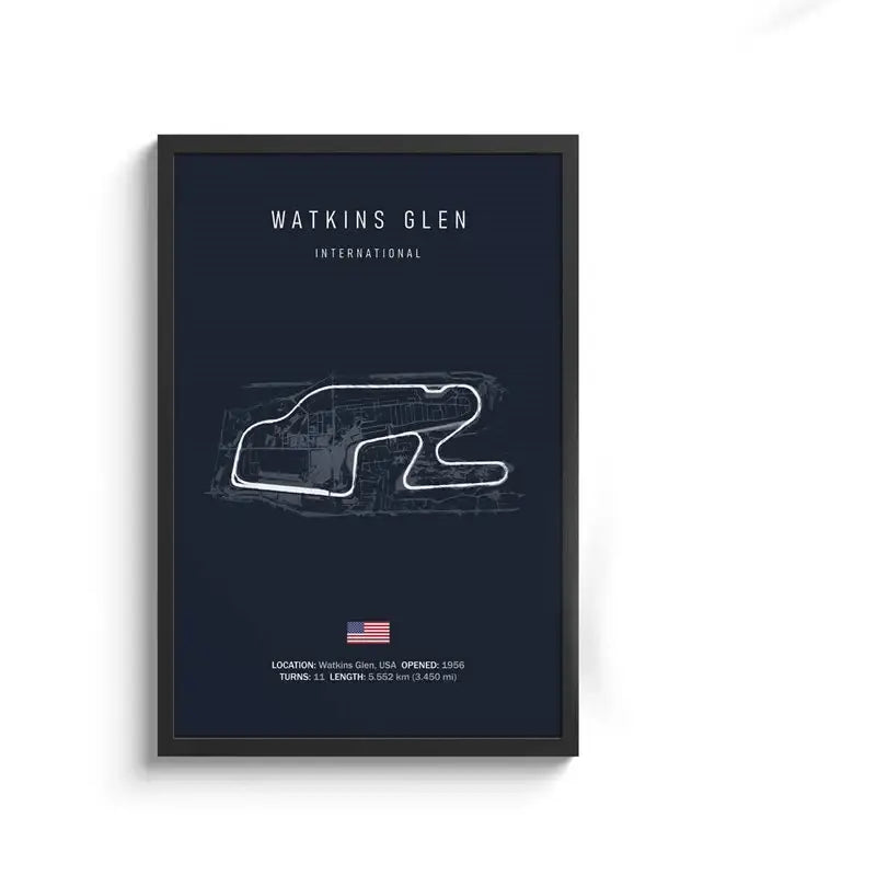Minimalist black nürburgring circuit canvas wall art for living room