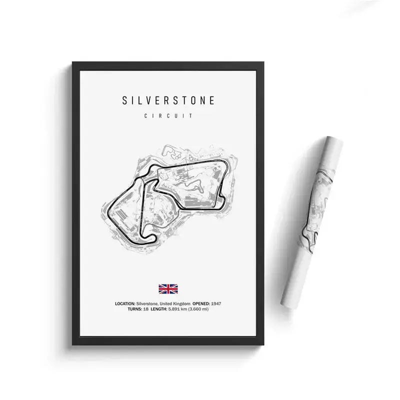 Minimalist black nürburgring circuit canvas wall art for living room
