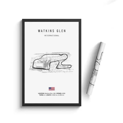 Minimalist black nürburgring circuit canvas wall art for living room