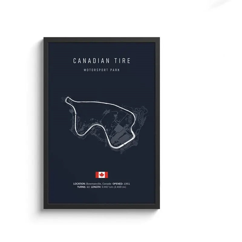 Minimalist black nürburgring circuit canvas wall art for living room