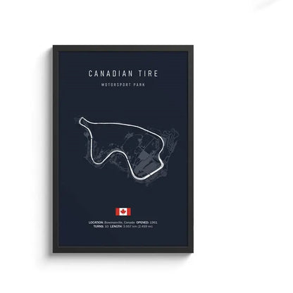 Minimalist black nürburgring circuit canvas wall art for living room