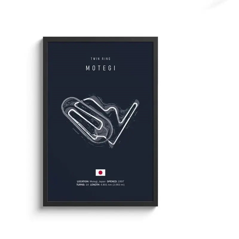 Minimalist black nürburgring circuit canvas wall art for living room
