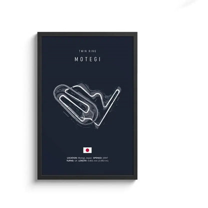 Minimalist black nürburgring circuit canvas wall art for living room
