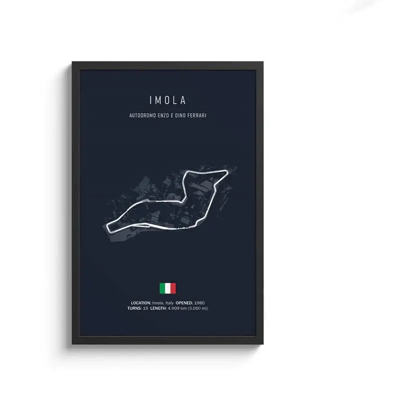 Minimalist black nürburgring circuit canvas wall art for living room