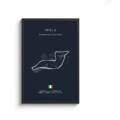 Minimalist black nürburgring circuit canvas wall art for living room