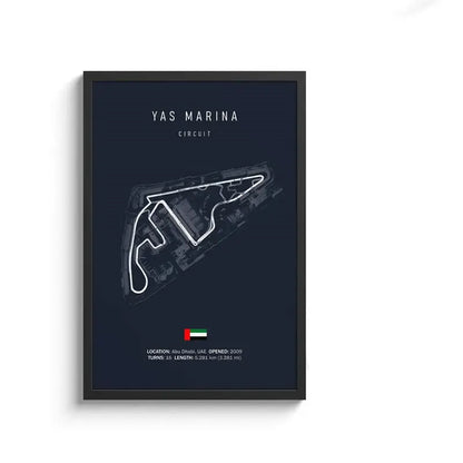 Minimalist black nürburgring circuit canvas wall art for living room