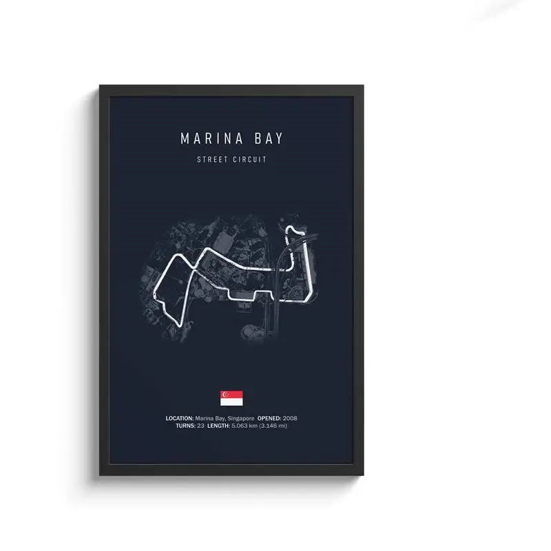 Minimalist black nürburgring circuit canvas wall art for living room