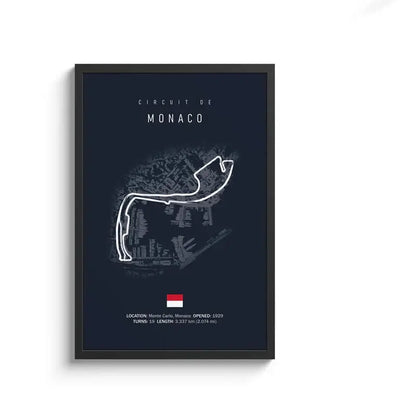 Minimalist black nürburgring circuit canvas wall art for living room