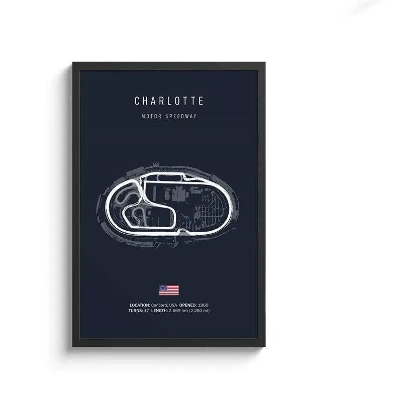 Minimalist black nürburgring circuit canvas wall art for living room