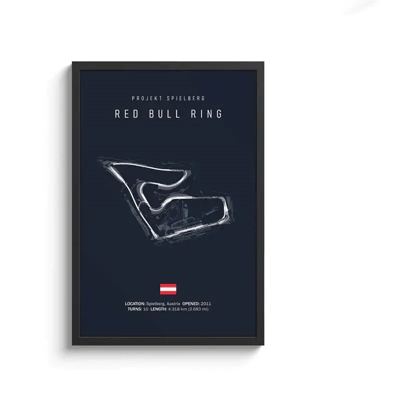 Minimalist black nürburgring circuit canvas wall art for living room