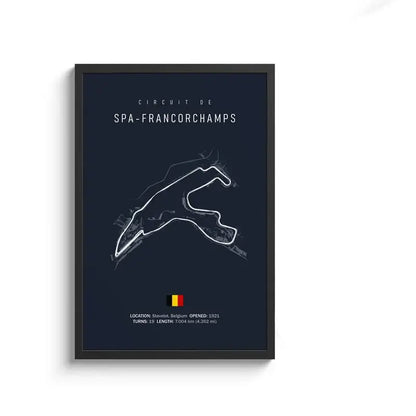 Minimalist black nürburgring circuit canvas wall art for living room
