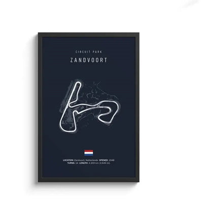 Minimalist black nürburgring circuit canvas wall art for living room