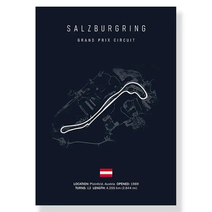 Modern blue and white paul ricard imola track canvas bedroom art