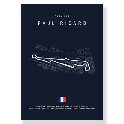 Circuit de la sarthe race track canvas wall art living room decor