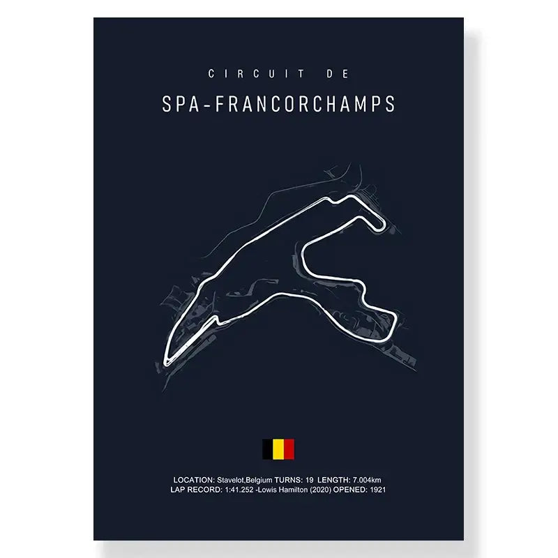 Circuit de la sarthe race track canvas wall art living room decor