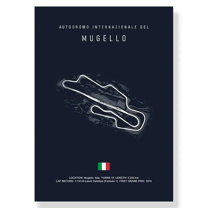 Circuit de la sarthe race track canvas wall art living room decor